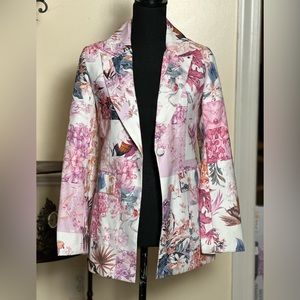 Casual Vintage Flower Print Blazer